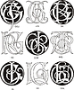 Vector clipart: monograms GJG - GL