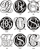 Vector clipart: monograms GQ - GS