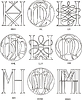 Vector clipart: monograms HK - HM