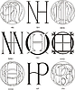 Vector clipart: monograms HN - HP