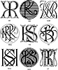 Vector clipart: monograms KR - KT