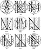 Vector clipart: monograms LL - LN