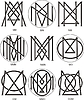 Vector clipart: monograms MM - MO