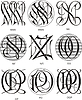 Vector clipart: monograms NWN - OP