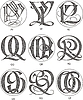 Vector clipart: monograms PY - QT