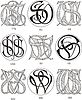 Vector clipart: monograms STT - SW