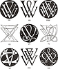 Vector clipart: monograms VW - WX