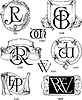 Vector clipart: monograms JRL - RWE