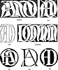 Vector clipart: sacred monograms AD