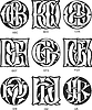 Vector clipart: monograms ABC - IJK