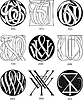 Vector clipart: monograms STU - XYZ