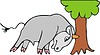 Vector clipart: bull and tree