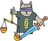 Vector clipart: cat and scales of justice