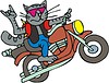 Vector clipart: cat biker