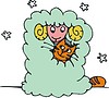 Vector clipart: cat and ewe