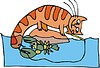Vector clipart: cat fisher