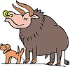 Vector clipart: dog and bull