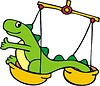 Vector clipart: dragon on scales