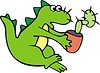 Vector clipart: dragon with cactus