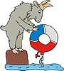 Vector clipart: goat and ring-buoy