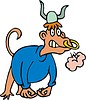 Vector clipart: monkey-bull