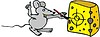 Vector clipart: mouse and cheese target cartoon