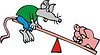 Vector clipart: rat on teeter-totter