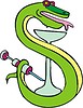 Векторный клипарт: медицинская змея с шприцем