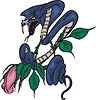 Vector clipart: cobra and rose