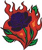 Vector clipart: black rose tattoo