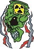 Vector clipart: radioactive skull tattoo