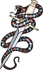 Векторный клипарт: змея, обвивающая кортик