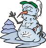 Vector clipart: snowman drunkard