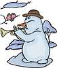 Vector clipart: snowman musician