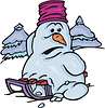 Vector clipart: snowman on a sled