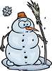 Vector clipart: snowman with large eyes