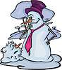 Vector clipart: snowman with tie