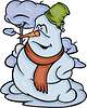 Vector clipart: snowman with scarf