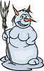 Vector clipart: snowwoman witch