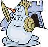 Векторный клипарт: снеговик-рыцарь