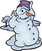 Vector clipart: listening snowman