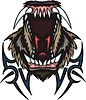 Vector clipart: wolf jaws tattoo