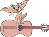 amusing cat with guitar