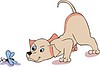 Vector clipart: puppy and fly