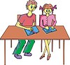 Vector clipart: scholars in the classroom