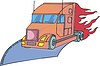 Векторный клипарт: грузовик с флеймом