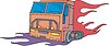 Векторный клипарт: грузовик с флеймом