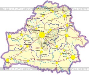 Карта Беларуси - клипарт Royalty-Free