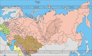 Russia and CIS map (1990s) - vector clipart