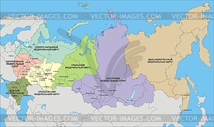 Russia map (the federal districts, 2008) - vector clipart